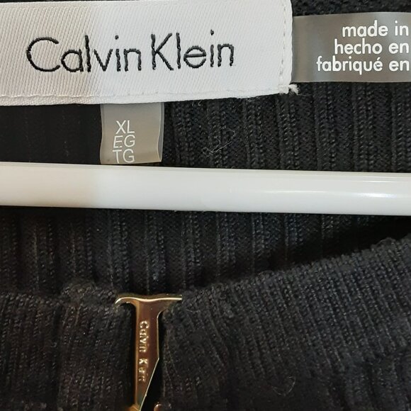 Calvin Klein Woman's Jacket Size XL, Black, 3/4 Sleeve, Hook Closure, Ruffle - Picture 3 of 7